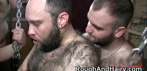  Group gay scene with bondage and cock gay sex